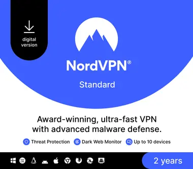 NordVPN Basic VPN Service (PC, Android, Mac, iOS) (10 Devices, 2 Years) - NordVPN Key