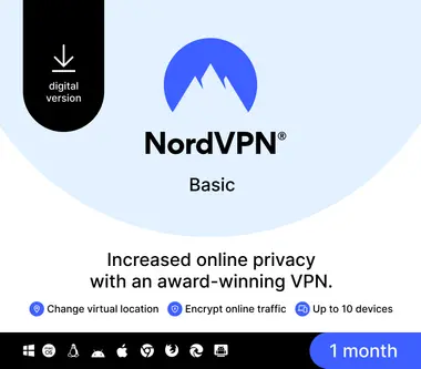 NordVPN Basic VPN Service (PC, Android, Mac, iOS) (10 Devices, 1 Month) - NordVPN Key