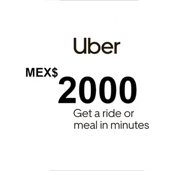 Uber Gift Card 2000 MXN - Uber Key - MEXICO - Uber (Mexico) Key