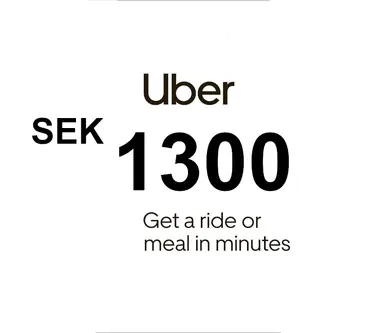 Uber Eats Gift Card 1300 SEK - Uber Key SWEDEN - Uber (Sweden) Key