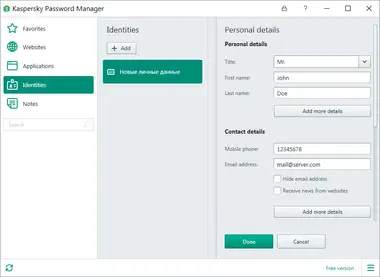 Kaspersky Password Manager (PC, Android, Mac, iOS) (1 User, 1 Year) preview 4